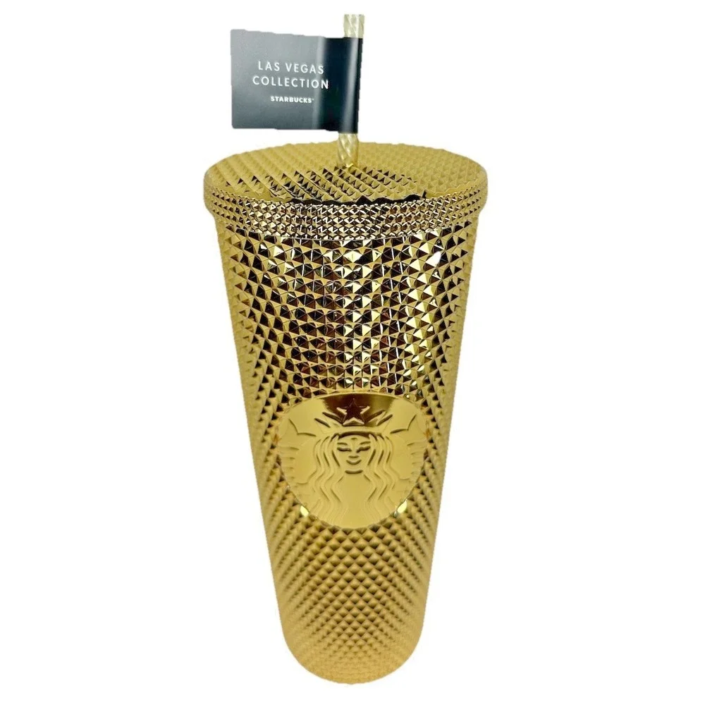 Starbucks Las Vegas Nevada Gold Studded Tumbler 24oz Venti Cold Cup New